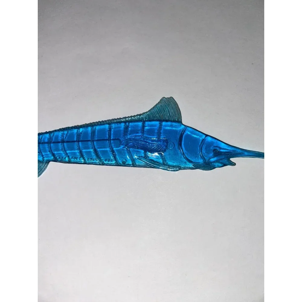 Vintage Blue Sword Fish 1965 Plastic Swizzle Stir‎ Stick